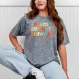Advocate Support Empower Groovy Social Worker Graduation Mineral Wash Tshirts Mineral Gray