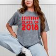 & Red Class Of 2018 Senior Graduation T Shirt Mineral Wash Tshirts Mineral Gray