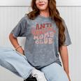 Anti Social Moms Club On Back Retro Introvert Unsociable Mineral Wash Tshirts Mineral Gray