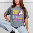 Back To School First Day Of Kindergarten Graduation Unicorn Mineral Wash Tshirts Mineral Gray