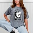 Cat With Coffee On Computer Go Away I'm Introverting Mineral Wash Tshirts Mineral Gray