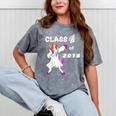 Class Of 2018 Graduation Him Her Unicorn Dabbing Shirt Mineral Wash Tshirts Mineral Gray