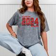 Class Of 2024 Senior Back To School Vintage Graduation Tee Mineral Wash Tshirts Mineral Gray
