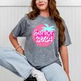 Class Of 2024 Senior Pink Retro Classic Girl Grad Graduation Mineral Wash Tshirts Mineral Gray