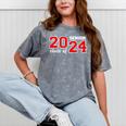 Class Of 2024 Senior Year Boys Girls School Graduation Mineral Wash Tshirts Mineral Gray