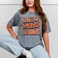 Class Of 2025 Senior Orange And Student Graduation Mineral Wash Tshirts Mineral Gray