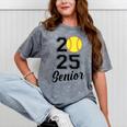 Class Of 2025 Softball Senior Graduation Graduate Women Mineral Wash Tshirts Mineral Gray