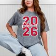 Class Of 2026 Graduation Red With Varsity Letters Mineral Wash Tshirts Mineral Gray