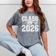 Class Of 2026 Graduation Senior School Pride Mineral Wash Tshirts Mineral Gray