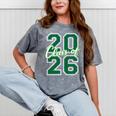 Class Of 2026 Graduation Varsity Green And On The Back Mineral Wash Tshirts Mineral Gray