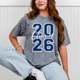 Class Of 2026 Graduation Varsity Navy Blue Letters Premium Tri-Blend Mineral Wash Tshirts Mineral Gray