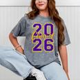 Class Of 2026 Graduation Varsity Purple And Yellow Letters Mineral Wash Tshirts Mineral Gray
