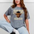 Class Of 2026 Highland Cow Senior Graduation School Pride Mineral Wash Tshirts Mineral Gray