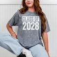 Class Of 2028 Shirt Senior 2028 Graduation Mineral Wash Tshirts Mineral Gray