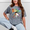 Class Of 2031 Magical Unicorn Graduation Cap Mineral Wash Tshirts Mineral Gray