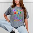 Class Of 2034 Grow With Me Graduation First Day Of School Mineral Wash Tshirts Mineral Gray