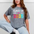 Class Of 2035 Kindergarten Pre K Grow With Me Graduation Mineral Wash Tshirts Mineral Gray