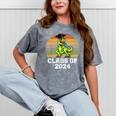 Class Of Dinosaur Apparel 2024 Graduation Graduate Dino Boy Mineral Wash Tshirts Mineral Gray