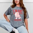 Clickin' Since The 90s Retro Computer Nostalgia Mineral Wash Tshirts Mineral Gray