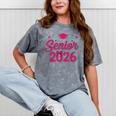 Coquette Pink Bow Senior 2026 Class Of Graduation Mineral Wash Tshirts Mineral Gray