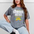 Criminal Justice Degree Graduation Senior Celebration Grad Mineral Wash Tshirts Mineral Gray