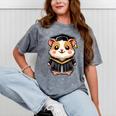 Cute Hamster Graduation Mineral Wash Tshirts Mineral Gray