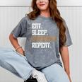 Eat Sleep Robotics Repeat Shirt Graduation Mineral Wash Tshirts Mineral Gray