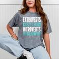 Extroverts Sparkle Introverts Glow Introvert Mineral Wash Tshirts Mineral Gray