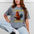 F-CAW-F I'm Reading Chicken Book Lover Introvert Meme Mineral Wash Tshirts Mineral Gray
