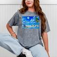 Frutiger Aero Beach Y2k Aesthetic Palm Tree Sand Ocean Premium Mineral Wash Tshirts Mineral Gray