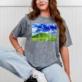 Frutiger Aero Dolphin Meadow Aesthetic Y2k 2000s Ironic Mineral Wash Tshirts Mineral Gray