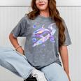 Frutiger Aero Y2K Chrome Dolphin Mineral Wash Tshirts Mineral Gray