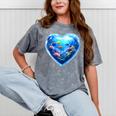 Frutiger Aero Y2K Heart Mineral Wash Tshirts Mineral Gray