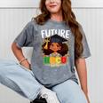 Future HBCU Grad Afro Girl College Graduation Kids Mineral Wash Tshirts Mineral Gray