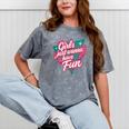 Girls Just Wanna Have Fun Retro 80s Nostalgia Night Out Mineral Wash Tshirts Mineral Gray
