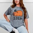 Grad Class Of 2026 Capybara Graduation Graduated Kids Mineral Wash Tshirts Mineral Gray