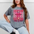 Graduate 2025 For Senior 2025 Graduation Coquette Pink Bow Mineral Wash Tshirts Mineral Gray