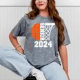 Graduate Senior Class Of 2024 Basketball Player Graduation Mineral Wash Tshirts Mineral Gray