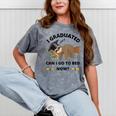 I Graduated Can I Go Back To Bed Sloth Graduation Cap Mineral Wash Tshirts Mineral Gray