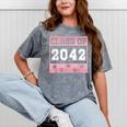 Graduating Class Of 2042 First Day Of School 2042 Graduation Mineral Wash Tshirts Mineral Gray