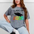 Graduation Class Of 2035 Hand Prints Space Pre-K -12th Grade Mineral Wash Tshirts Mineral Gray