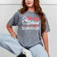 Graduation Shirt For Nurses Nursing School Survivor Tee Mineral Wash Tshirts Mineral Gray