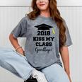 Graduation T Shirt Kiss My Class 2018 Goodbye Mineral Wash Tshirts Mineral Gray