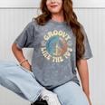 Groovy Like The 70s Peace Aesthetic Nostalgia 1970's Retro Mineral Wash Tshirts Mineral Gray