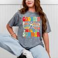 Groovy Goodbye 7th Grade Graduation Hello Summer Kids Mineral Wash Tshirts Mineral Gray