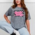 Groovy Senior Class Of 2026 Coquette Pink Bow Graduation Mineral Wash Tshirts Mineral Gray