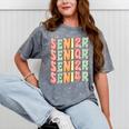 Groovy Senior Graduation Cute Groovy Senior Class Of 2024 Mineral Wash Tshirts Mineral Gray