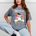Happy Last Days Of School Graduation Class 2022 Unicorn Girl Mineral Wash Tshirts Mineral Gray