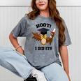 Hoot I Did It Grad Owl Holding Graduation Diploma Congrats Mineral Wash Tshirts Mineral Gray