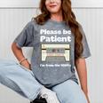 I'm From The 1900s Be Patient Retro Cassette Tape Premium Mineral Wash Tshirts Mineral Gray